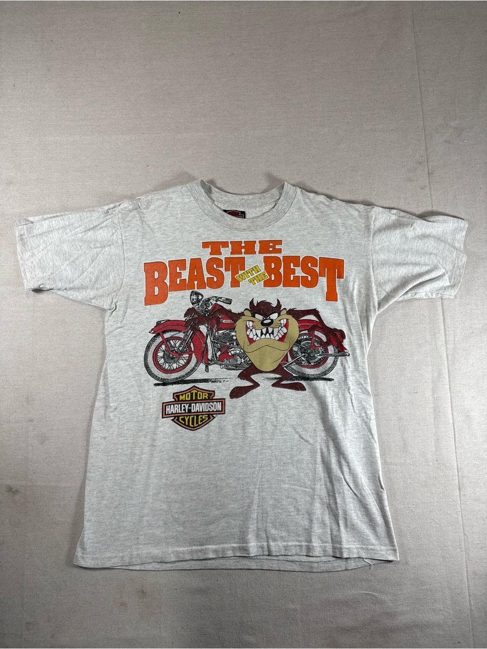 Harley-Davidson Vintage The Beast With The Best Tasmanian Devil Shirt 90s Biker